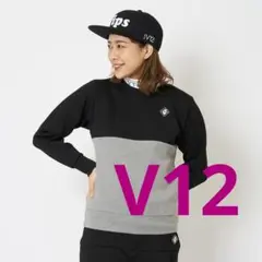 【美品】V12 ゴルフ レディース ダンボールニット プルオーバー サイズ1 M