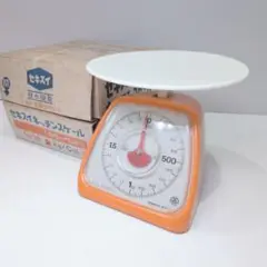 P574 セキスイ キッチン スケール 2kg 元箱付き レトロ オレンジ