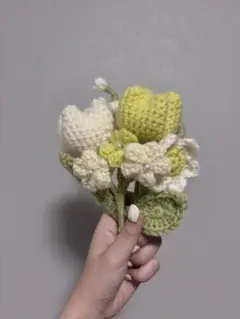枯れない花 枯れない花束 ギフト 編み物 チューリップの花束