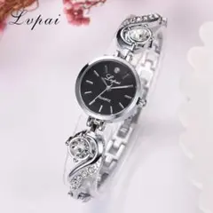 【人気商品】レディース 腕時計 クォーツ シルバー ブラック