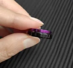 ステンレスリング★バイカラー 紫 パープル レディース 約10号