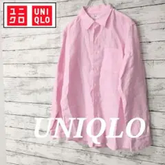 ★UNIQLO★リネンシャツ★ピンク ★袖シャツ