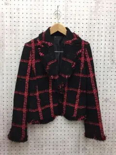 Y2K 古着 Pinky u0026 Dianne チェック柄 ラメツイードジャケット