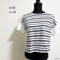 ☆美品☆ ef-dé エフデ ストライプ 半袖Tシャツ M