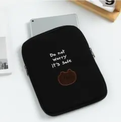 可愛い くま 傷防止 裏ボア 11インチ タブレットケース 小学生 ブラック
