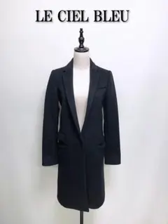 471 LE CIEL BLEU ルシェルブルー チェスターコート ロング黒