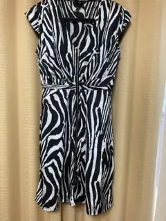 H&M ゼブラ柄 ノースリーブ ロングワンピース US8