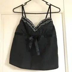 黒キャミソール　ギンガムチェック
