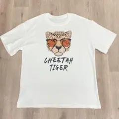 チーターの顔 Tシャツ ホワイト