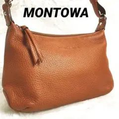 【未使用級】モントワ MONTOWA ショルダーバッグ シボ革 日本製