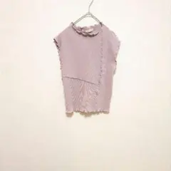 DeuxAmour メロウフリル　切り替え　リブ　トップス　M~L ノースリーブ