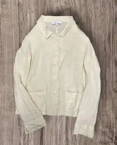 アニエス・ベー　リネン　100 シャツ　長袖　レモンイエロー　美品　フランス製