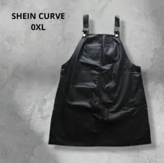 SHEIN CURVE フェイクレザー ジャンスカ ベスト 黒 0XL