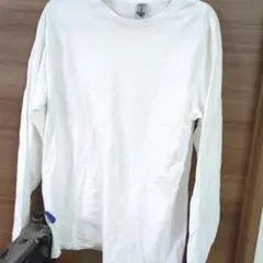 GILDAN ホワイト 長袖カットソー M