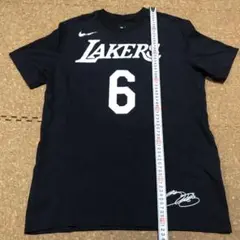 中古美品NIKEナイキNBAレイカーズJAMESサイン入りシャツsize L