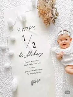 Happy 1/2 Birthday フォト用布