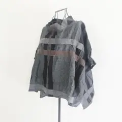 gokan ゴカン 五感 ブラウス M~L 灰色 チェック 日本製 シック 上品