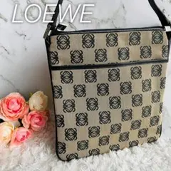 美品 ロエベ アナグラム ショルダーバッグ キャンパス
