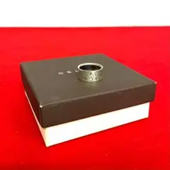 極 美品 レア 保存箱付き セリーヌ C 総柄 刻印 シルバー リング 指輪