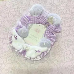 【セール】トレカケース　レースデコ　紫　ねこみみ　天使