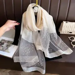 ストール レディース 薄手 ショール 大判 刺繍入り スカーフ 春 夏 上品
