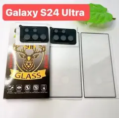 Galaxy S24 Ultra フィルム2枚 カメラフィルム2枚 黒縁取り