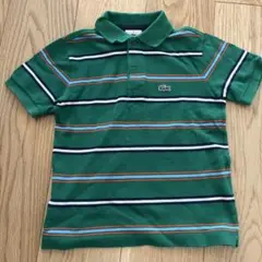 LACOSTE 緑色ストライプ ポロシャツ サイズ8