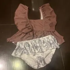 フリル付きブラウン水着 110センチ