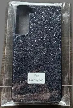 Galaxy S22スマホケース 黒 キラキラ スパンコール 新品未使用 未開封