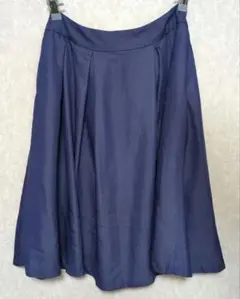 新品タグ付き☆index　フレアスカート　光沢ブルー　レーヨン混