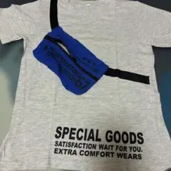 ウエストポーチ付きグレーTシャツ