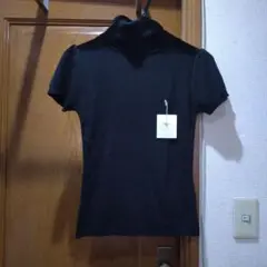 黒 ハイネック 半袖ニット
