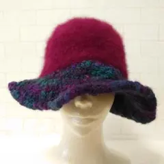 カシラ ニットハット アンゴラウール フラワーコサージュ ビジュー キレイめ