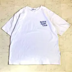 メロー MELLOW Tシャツ 半袖 ロゴ刺繍 白 ホワイト