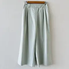 【美品】グリーンレーベルリラクシング　ワイドガウチョパンツ　ライム