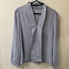 color★スキッパーブラウス ペールブルー