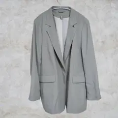 H&M グリーン シングルボタンジャケット XL