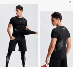 S スポーツウェア コンプレッションスポーツウェア5点セット メンズ 通気性防臭