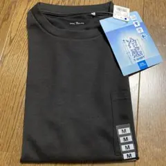 【アオキ】メンズ　冷感半袖Tシャツ 胸ポケットあり　M 黒？紺？　シンプル