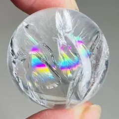 レインボー水晶 虹大　置物　大特価　早い者勝ち　アイリスクォーツ　丸玉 S1