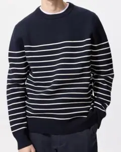 UNIQLO ウォッシャブルミラノリブクルーネックセーター XL ネイビー