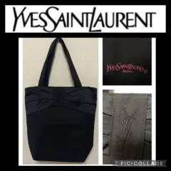 イヴ・サンローラン☆トートバッグ ロゴ 黒色