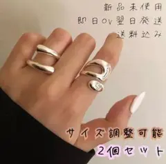 訳あり✧新品✧ ニュアンス シルバーリング 2セット インポートアクセサリー