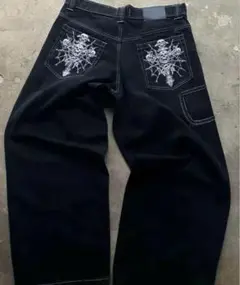 黒バギーデニムスターチーム menes jaded london bigboy似