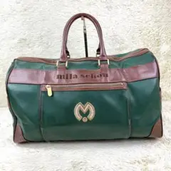 【お出かけなどに✨】ミラショーン ボストンバッグ レザー 深緑