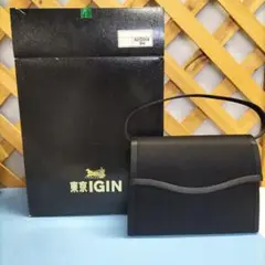 東京 IGIN 黒 喪装ハンドバッグ