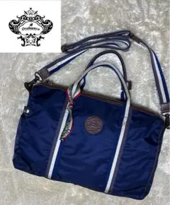 【美品】オロビアンコ 2way ハンドバッグ ショルダーバッグ ネイビー