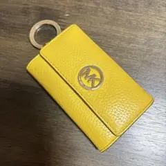 MK イエロー レザー キーケース