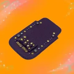 《美品》 ミュウミュウ スマホケース カードケース パープル系
