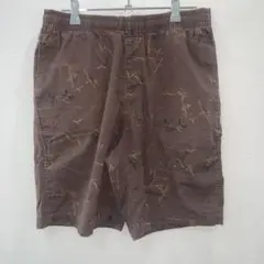 J506 UNIQLO 花柄ブラウンショートパンツ メンズ M
